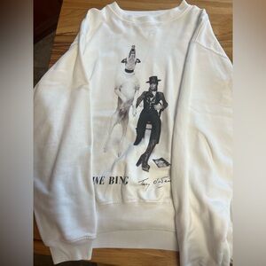 Anine Bing Ramona White Sweatshirt Terry O'Neill Sz M